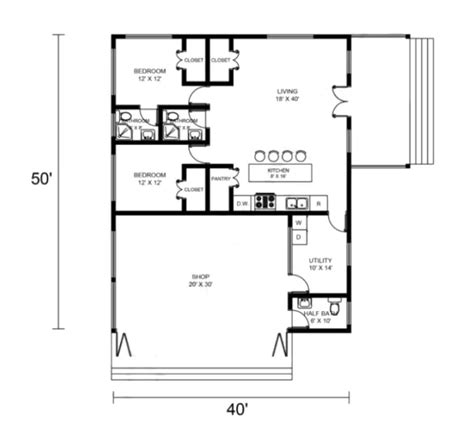 50 x 40 metal building house plans|40 x 50 barndominium floor plans.